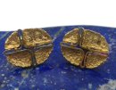 Vintage 333 Gold Manschettenknöpfe im Modernismus / Brutalismus Stil – 1960er Jahre, Lavaoptik, 9,8 g