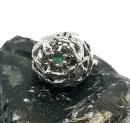 Eleganter Vintage-Silberring aus den 60ern mit Smaragd...