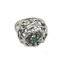 Eleganter Vintage-Silberring aus den 60ern mit Smaragd...