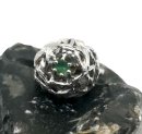 Eleganter Vintage-Silberring aus den 60ern mit Smaragd – Filigranes Astwerk-Design, RG55