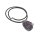 Amethyst Anhänger Naturform 925 Silber – Rohstein mit Naturkautschuk Band 45 cm