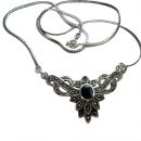 Noblesse - Onyx Jugendstil Collier mit  Markasit Besatz