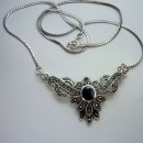 Noblesse - Onyx Jugendstil Collier mit  Markasit Besatz