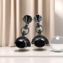 Elegante Art Deco Onyx Ohrringe aus 925 Silber –...