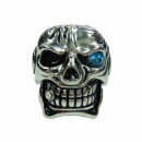 Hammer of Steel - sehr schwerer Totenkopf Deadhead Skull Ring Blue