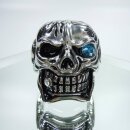 Hammer of Steel - sehr schwerer Totenkopf Deadhead Skull Ring Blue