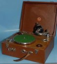 Leophone Reise Koffer Grammophon Holz um 1920