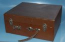 Leophone Reise Koffer Grammophon Holz um 1920