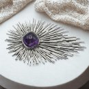 Vintage Space Age Brosche mit Amethyst – 70er Jahre...