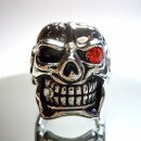 Hammer of Steel - sehr schwerer Totenkop Deadhead Skull Ring Red
