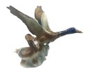 Große Porzellanfigur „Flugente mit Küken“ – Porfin Cluj-Napoca – 1940er Jahre