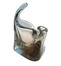 Murano Glas Aschenbecher / Schale – Blau-Gelb – ca. 1960er Jahre