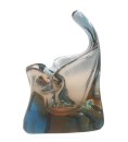 Murano Glas Aschenbecher / Schale – Blau-Gelb – ca. 1960er Jahre