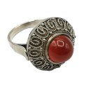Prächtiger 800 Silber Karneol Jugendstil Cocktail Ring um 1910 RG 60