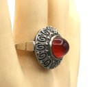 Prächtiger 800 Silber Karneol Jugendstil Cocktail Ring um 1910 RG 60