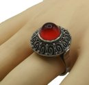 Prächtiger 800 Silber Karneol Jugendstil Cocktail Ring um 1910 RG 60