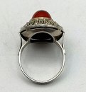 Prächtiger 925 Silber Karneol Jugendstil Cocktail Ring um 1910 RG 60