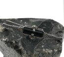 Art-Déco-Stabbrosche aus 800er Silber mit Onyx & Markasit – um 1920