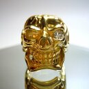 Hammer of Steel - sehr schwerer Totenkop Deadhead Skull Ring GOLD