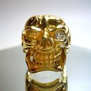 Hammer of Steel - sehr schwerer Totenkop Deadhead Skull Ring GOLD