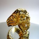 Hammer of Steel - sehr schwerer Totenkop Deadhead Skull Ring GOLD