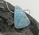 Edler, moderner Larimar Anhänger an 925 Silber Schlangenkette