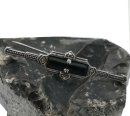 Exklusive ART DECO Silber Brosche / Krawattennadel mit Onyx – Historischer Vintage Schmuck