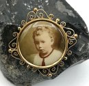Antike Jugendstil Foto Brosche Silber vergoldet um 1900...