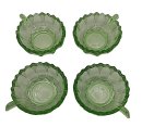 ART DECO Grün Glas Schalen Set um 1930