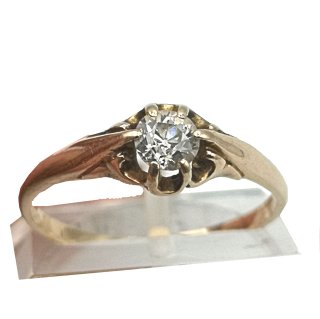 585 Gold Ring mit Brillant 0,4ct. RG 60