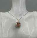 900 Silber ART DECO Anhänger mit Citrin an Kette um 1920