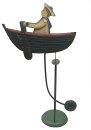 VINTAGE - Pendel Balance Figur Matrose im Boot rudernd