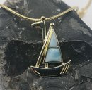 Karibischer Larimar Segelboot Anhänger an...