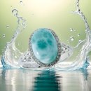925 Silber Designer Ring mit Larimar und Topasen