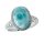 925 Silber Designer Ring mit Larimar und Topasen