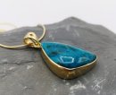 Unglaublicher Atacama Opal gefaßt in Silber vergoldet Collier