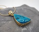 Unglaublicher Atacama Opal gefaßt in Silber vergoldet Collier