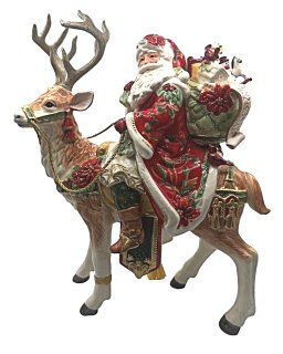 Goebel - Fitz and Floyd Cardinal Christmas - Santa mit Rentier