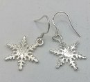 Zauberhafte 925 Silber Schneeflocken Winter Ohrringe