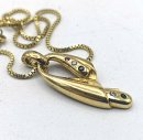 Vintage 585 Goldkette mit Anhänger mit unterschiedlichen Edelsteinen