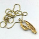 Vintage 585 Goldkette mit Anhänger mit unterschiedlichen Edelsteinen