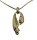 Vintage 585 Goldkette mit Anhänger mit unterschiedlichen Edelsteinen