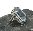 Jugendstil Ring mit Blautopas – 830 Silber handgefertigt aus Pforzheim, Ringgröße 50