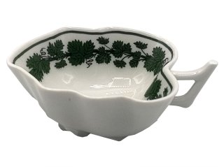 Meissen Salzgefäß Voller grüner Weinkranz mit weißem Rande 1924-34
