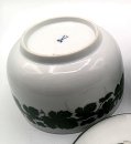 Meissen Zuckerdose Voller grüner Weinkranz mit weißem Rande 1924-34