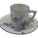 Ludwigsburg Porzellan Mocca Tasse blaue Blume handbemalt...