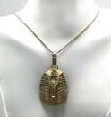 Tutanchamun Anhänger an Kette a.d. 60er  – 935 Silber vergoldet