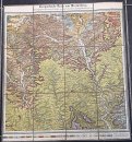 Antike Landkarte Faltkarte auf Leinen - Ellwangen - 1871...
