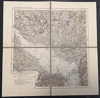 Antike Landkarte Faltkarte auf Leinen - Ravensburg - 1905