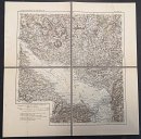 Antike Landkarte Faltkarte auf Leinen - Ravensburg - 1905